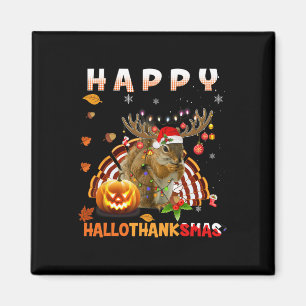 Íman Halloween De Esquilo E Feliz Natal Hallo