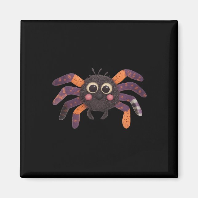 Íman Halloween de Patchwork Floral de aranha de Felpudo (Frente)