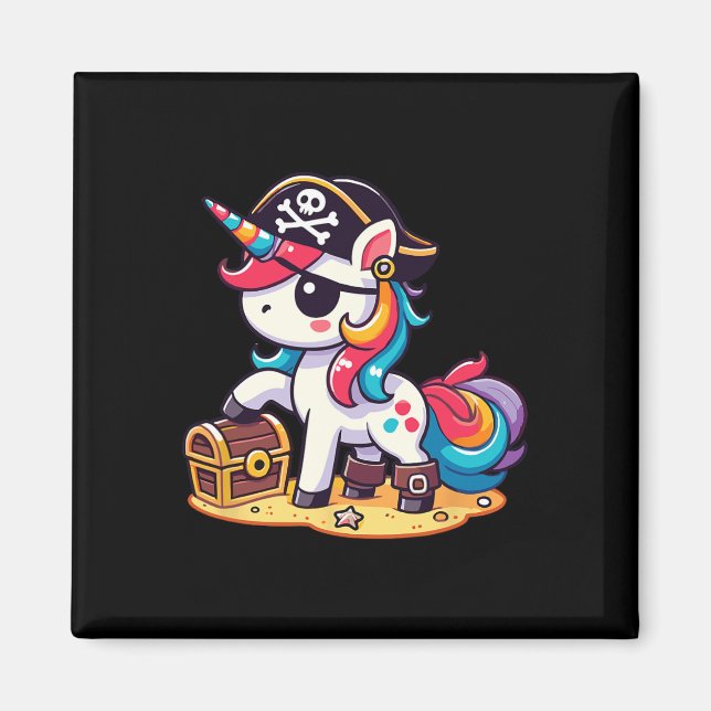 Íman Halloween do Costume Pirata do Unicorn (Frente)