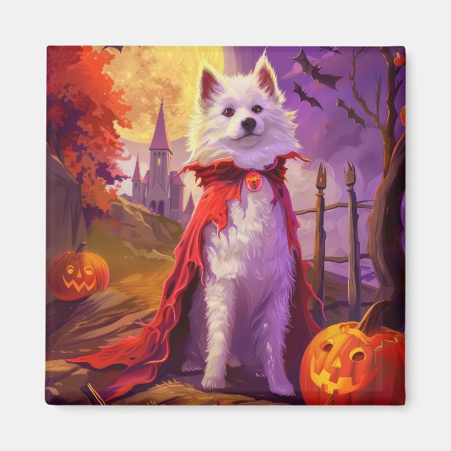 Íman Halloween Esquimó Americano Abóboras Assustador (Frente)