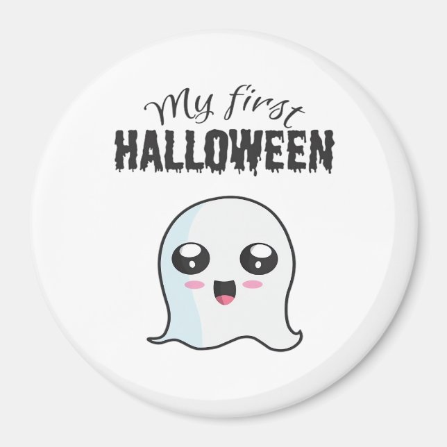 Íman Halloween Fofo Boo Bebê Menina Primeiro Halloween (Frente)