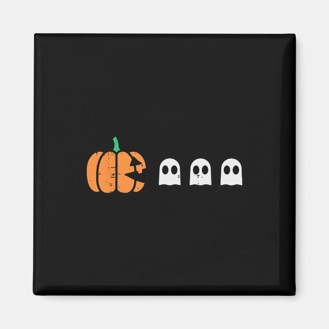 Íman Halloween Gamer Pumpkin Comendo Fantasma Men B (Frente)