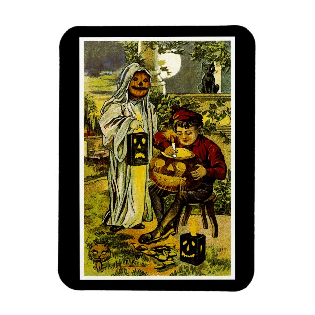 Íman Halloween Ghost e Jack-o-Lanterna (Vertical)