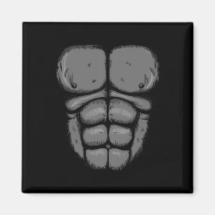 Íman Halloween Gorilla Monkey Belly Chest Costume Men B