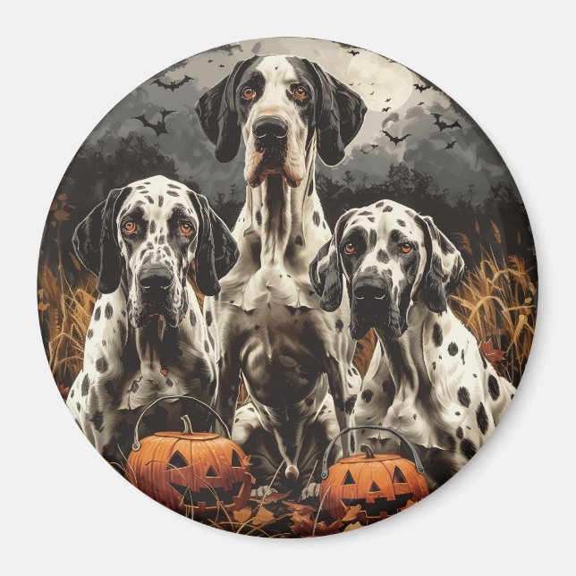 Íman Halloween - Grande Dane Dogs Jack O Lantern (Frente)