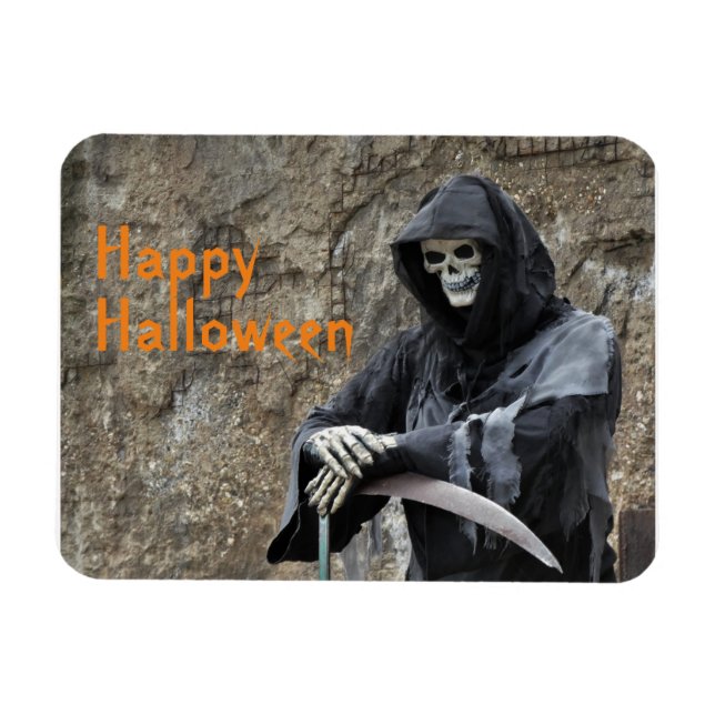 Íman Halloween Grim Reaper Personalizável (Horizontal)