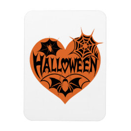 Íman Halloween Heart, Orange Heart Shape, Spider Web