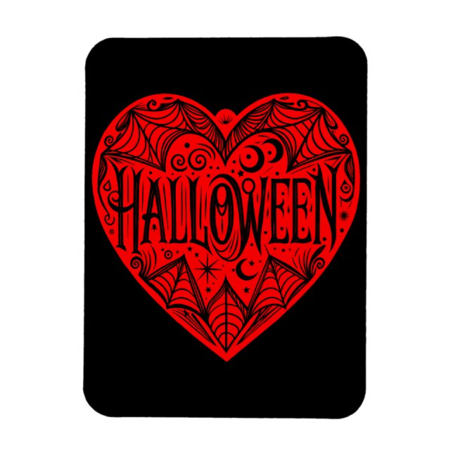 Íman Halloween Heart, Red Heart Shape, Holiday (Vertical)
