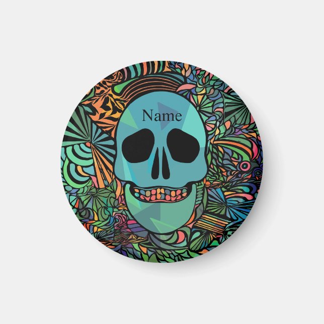 Íman Halloween Hippie Skull Thunder_Cove (Frente)