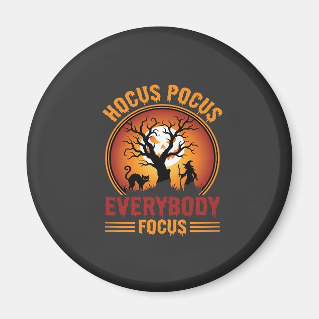 Íman Halloween Hocus Pocus Everybody Focus Witch Tree (Frente)