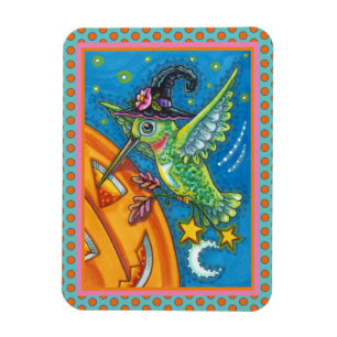 ÍMAN HALLOWEEN HUMMINGBIRD E JACK O LANTERN WHIMSY