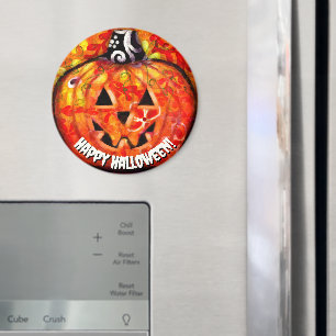 Íman Halloween Jack O Lantern Orange Personalizado