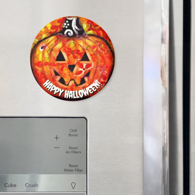 Íman Halloween Jack O Lantern Orange Personalizado (In Situ (Fridge))