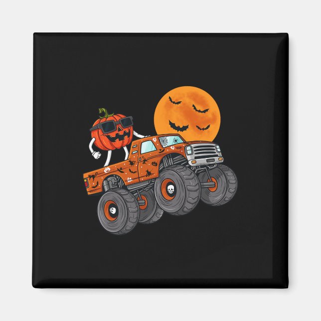 Íman Halloween Jack O Lanterna Monster Truck Toddler Bo (Frente)