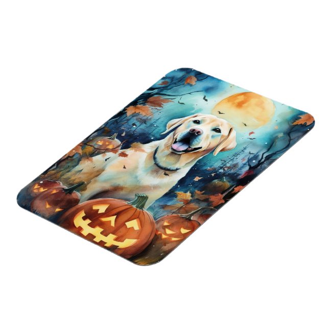 Íman Halloween Labrador Com Pumpkins Assustado (Left Side)