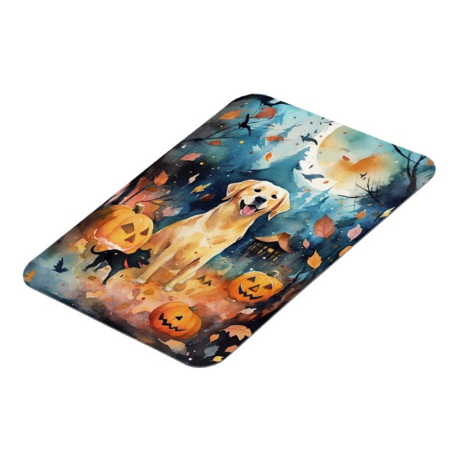 Íman Halloween Lappund Finlandês Com Pumpkins Assustado (Left Side)