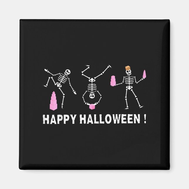 Íman Halloween Montessori Teacher Skeleton Dancing Educ (Frente)