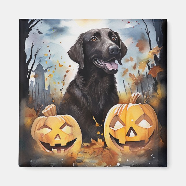 Íman Halloween Nova Escotia Com Pumpkins Assustado (Frente)