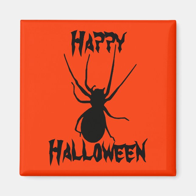 Íman Halloween Orange Black Creepy Spider Magnet (Frente)