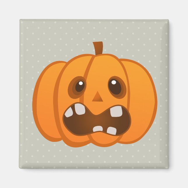 Íman Halloween Orange Pumpkin Jack-o'-lantern (Frente)