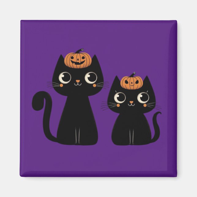 Íman Halloween/outono/Outono/Abóbora/gato (Frente)