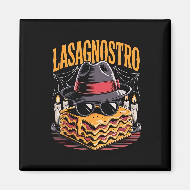 Íman Halloween Pasta Meme Mafia Parody Funny Lasagna Ar (Frente)