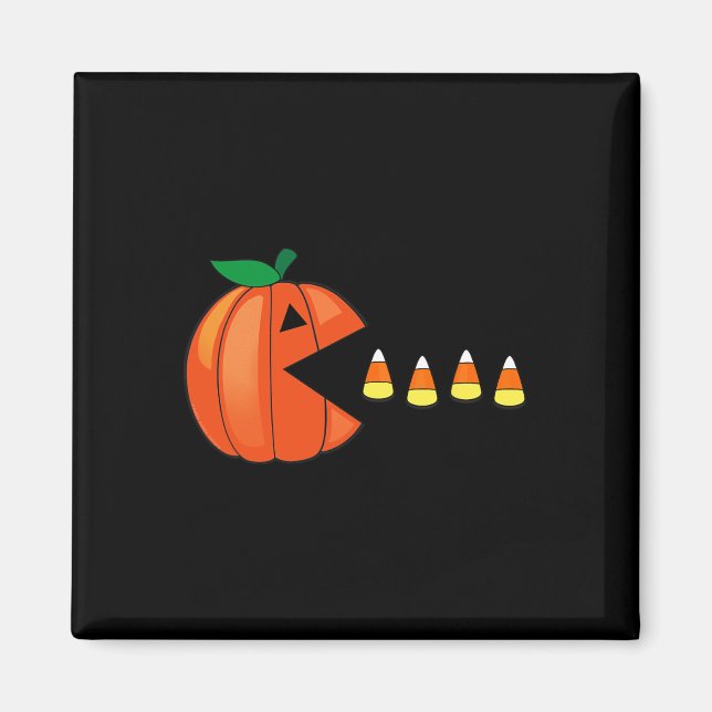 Íman Halloween Pumpkin Comendo Milho Doce (Frente)