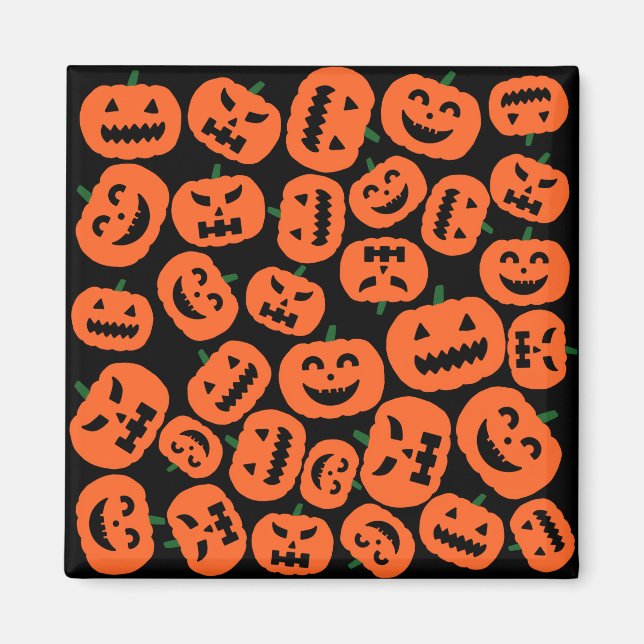 Íman Halloween Pumpkin Faces Magnet (Frente)