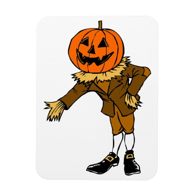 ÍMAN  HALLOWEEN PUMPKIN HEAD SCARECROW PILGRIM (Vertical)