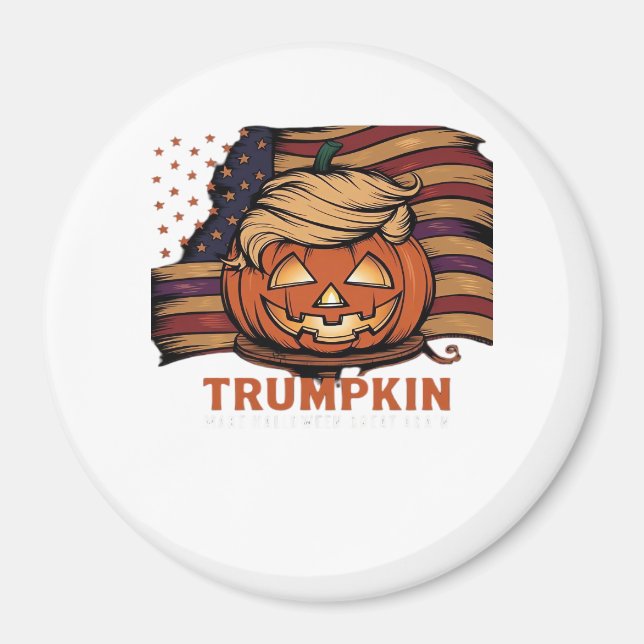 Íman Halloween, Pumpkin Trumpkin, Faça Excelente de Hal (Frente)