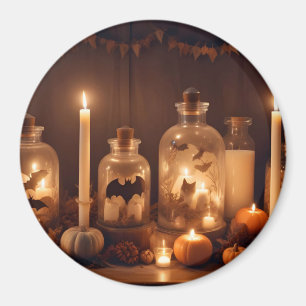 Íman Halloween Pumpkins Bats Cute Spooky Magia Festiva
