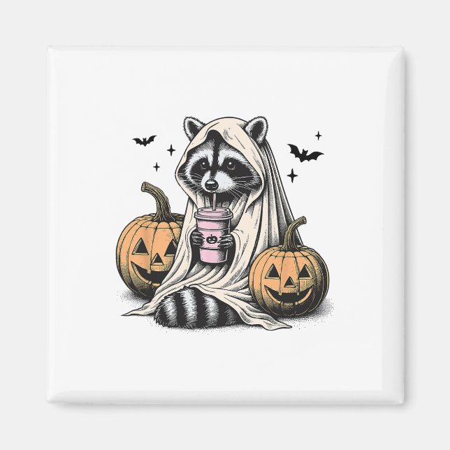 Íman Halloween Raccoon Ghost (Frente)