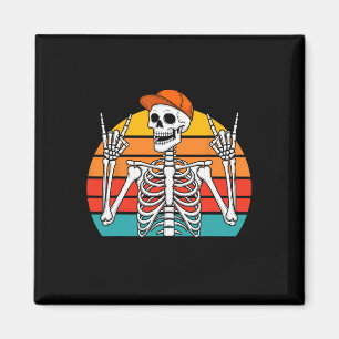 Íman Halloween Rocker Skeleton Boné Legal Punk Rock Men