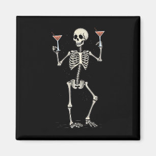 Íman Halloween Skeleton Bebendo Manhattan Tail