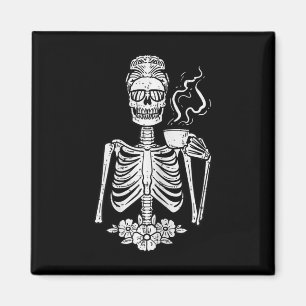 Íman Halloween Skeleton Café Engraçado Costume Mãe Mulh