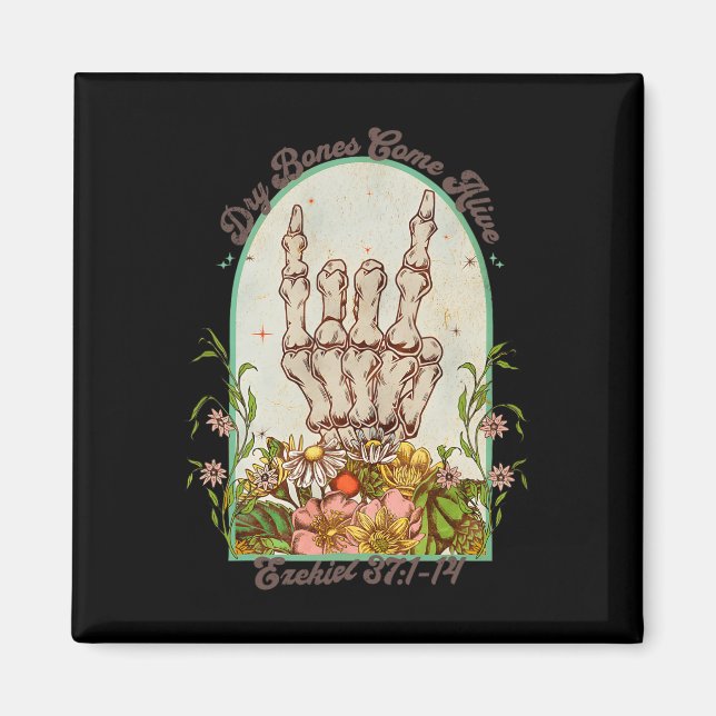 Íman Halloween Skeleton Dry Bones vem com Bíblia viva (Frente)