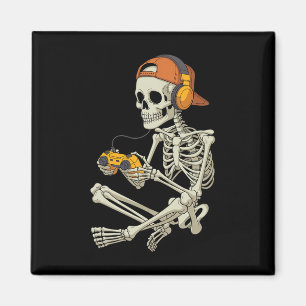 Íman Halloween Skeleton Gamer Video Gaming Boys Men Kid