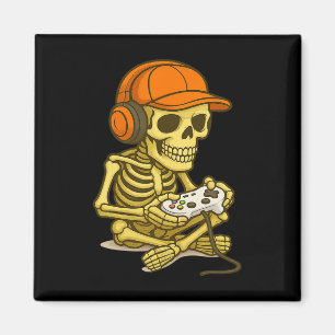 Íman Halloween Skeleton Gamer Video Gaming Boys Men Kid