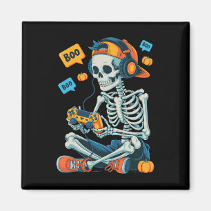 Íman Halloween Skeleton Gamer Video Gaming Boys Men Kid