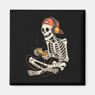Íman Halloween Skeleton Gamer Video Gaming Boys Men Kid
