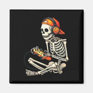 Íman Halloween Skeleton Gamer Video Gaming Boys Men Kid