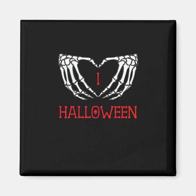 Íman Halloween Skeleton Mãos Formando Coração Gótica (Frente)