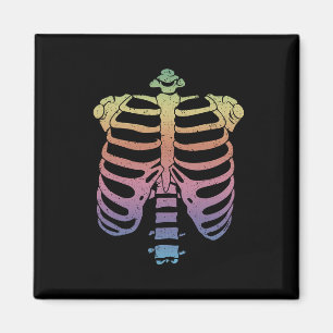 Íman Halloween Skeleton Rib Cage Zombie Costume Tee