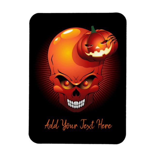 Íman Halloween Skull e Pumpkin (Vertical)