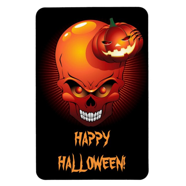 Íman Halloween Skull e Pumpkin Premium Flexi Magnet (Vertical)