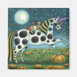 Íman HALLOWEEN SPONTTED PONY & BAT CAT Whimsical