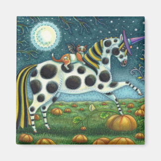 Íman HALLOWEEN SPONTTED PONY & BAT CAT Whimsical