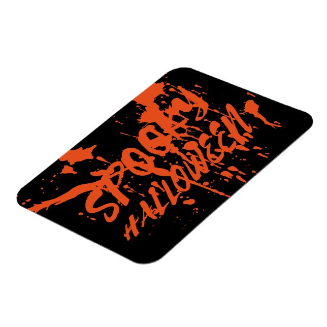 Íman Halloween Spooky Splash Retro Red Orange Horror (Left Side)