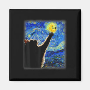 Íman Halloween Starry Night Black Cat Comma La Kamala