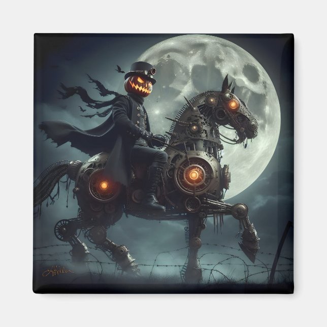 Íman Halloween Steampunk Cavaleiro Sem Cabeça (Frente)